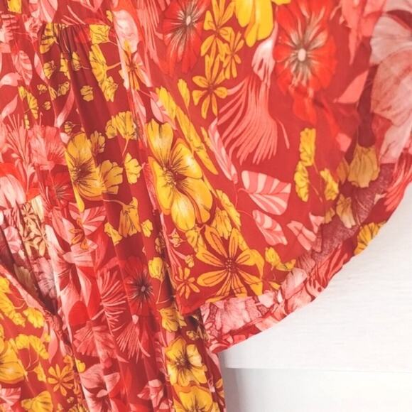 Anthropologie Abel The Label Maple Summer Red Floral Bohemian Maxi Dress XS - Picture 11 of 11